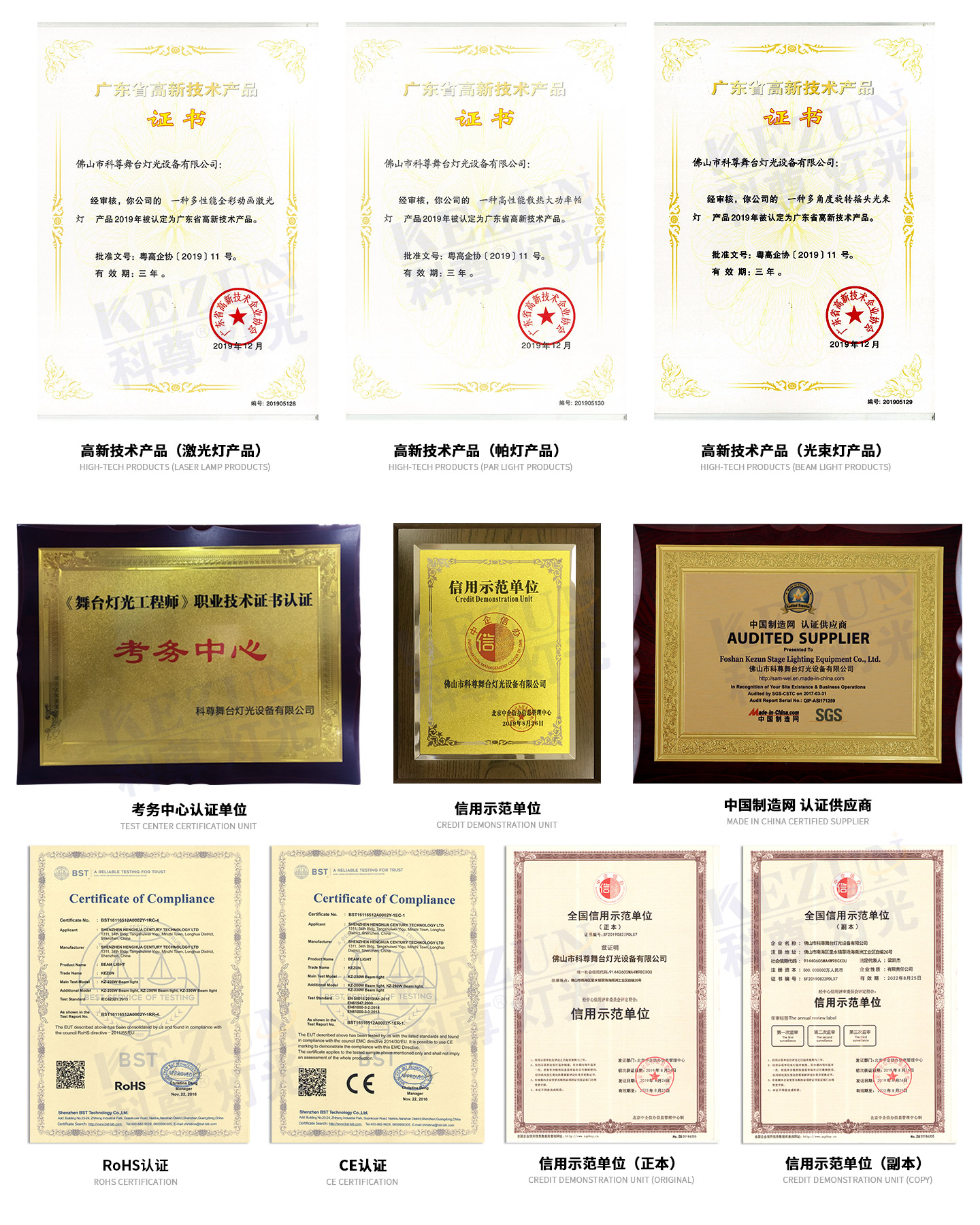 科尊榮譽(yù)資質(zhì)證書